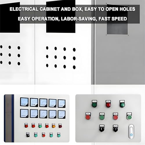 Kit de punzonadora hidráulica con 6 matrices (22-60 mm), batería de 21 V y herramienta de punzonado de metales de 80 KN para láminas de acero inoxidable. Funcionamiento automático, portátil ( Manual)