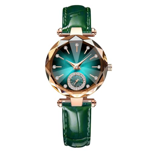 RORIOS Women's Watches Ladies Quartz Watch with Leather Strap Fashion Waterproof Wrist Watch Diamond Watches for Women