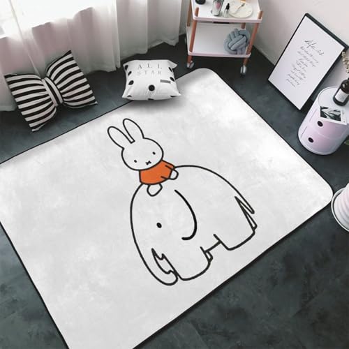 カーペット ミッフィー 象 ラグ ラグマット 150×100cm おしゃれ 滑り止め 絨毯 じゅうたん 洗える 室内リビングマット 寝室 居間用 家庭用 オフィス用