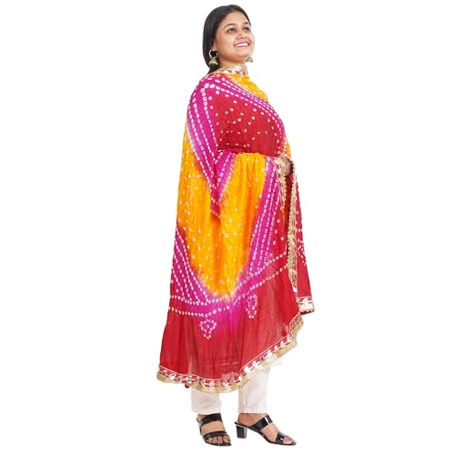IGH The Art of Bandhej – A Celebration of Colors Dupatta | Perfect for Weddings, Festivals & Return Gifts 1 Pcs4