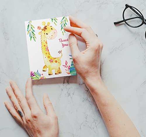 Image of Twigs Paper Baby Shower Thank You Cards, 12 Jungle Animal Note Cards