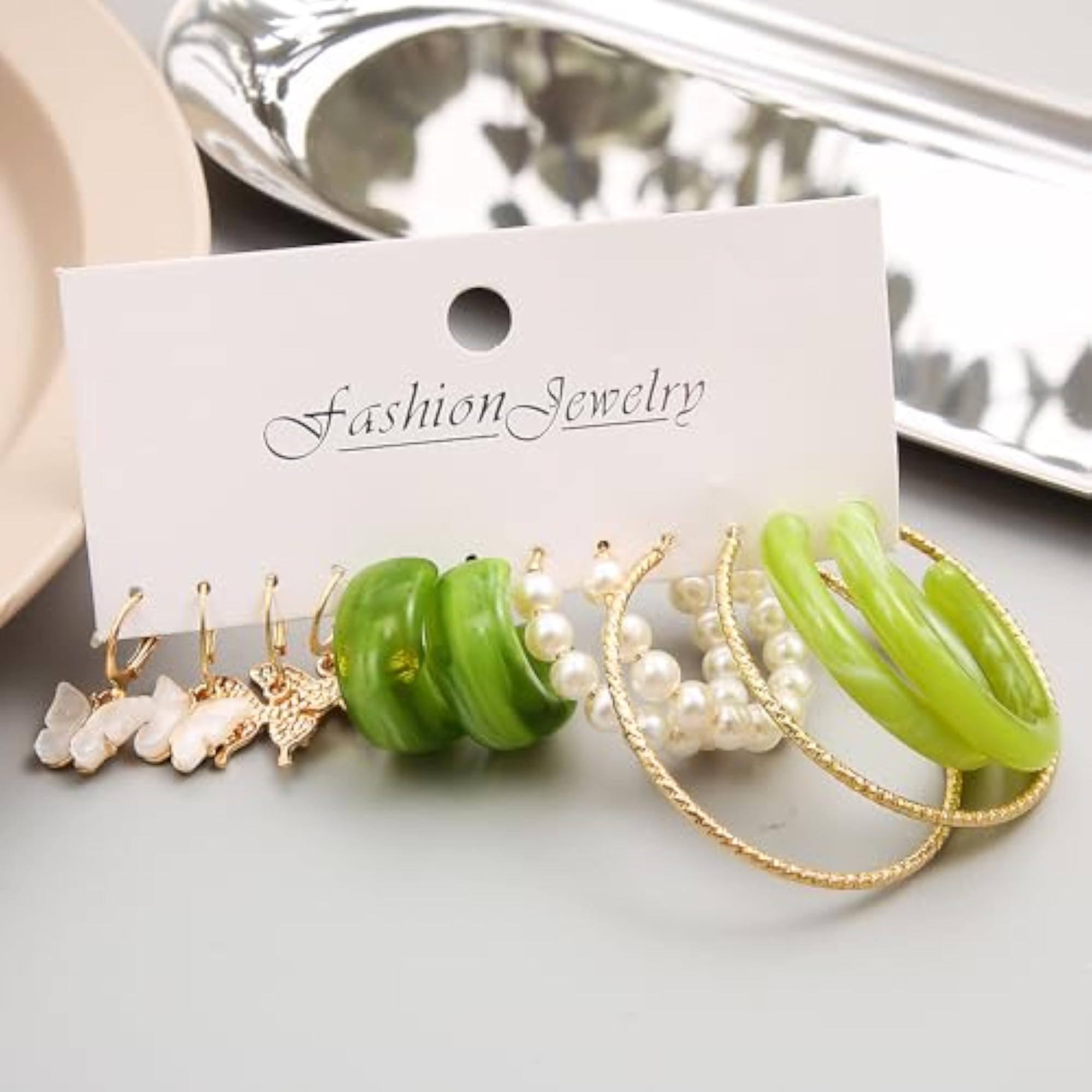 6 Pairs Stylish Hoop Earrings for Men and Women