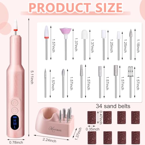 MAYCREATE® Cordless Nail Drill Machine with Drill Bit Kit Professional Adjustable Nail Drill Machine for Gel Nail, Nail Extension, Salon Nail Drill Machine Electric Manicure... - Image 2