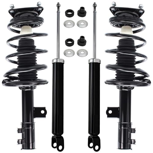 Image of Detroit Axle - Struts Shocks for 2007-2010 Hyundai Elantra, Complete 2 Front Struts with Coil Spring 2 Rear Shock Absorbers 2008 2009 Replacement Ready Quick Install Assembly