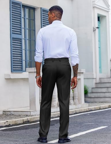 COOFANDY Men's Classic Fit Dress Pants Flat Front Straight Casual Pant Expandable Waist Suit Pant4