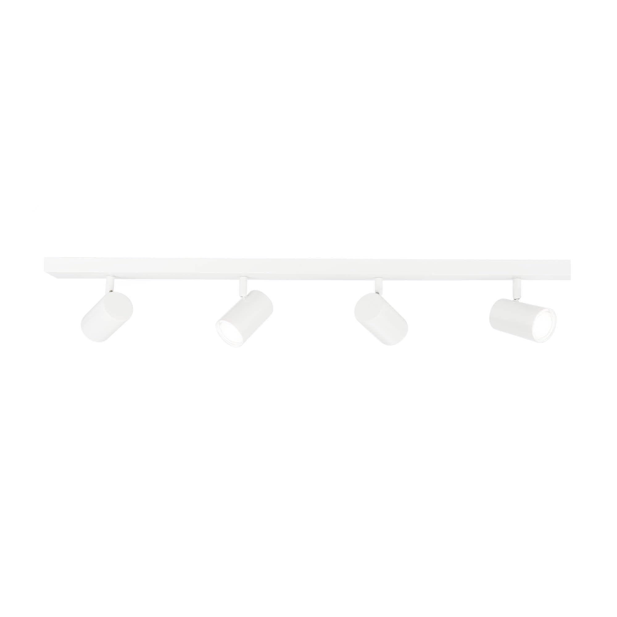 Ledvion - Plafoniera LED, Bianca 4-luci, Dimmerabile, 5W, 6500K, Rettangolare, Attacco GU10, IP20, Orientabile, incl. lampadina GU10