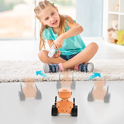 Allcele Robot Toys, Rechargeable Rc Robots For Kids Boys, Remote Control Toy With Music And Led Eyes, Gift For Children Age 3 Years And Up - Orange #TOP6