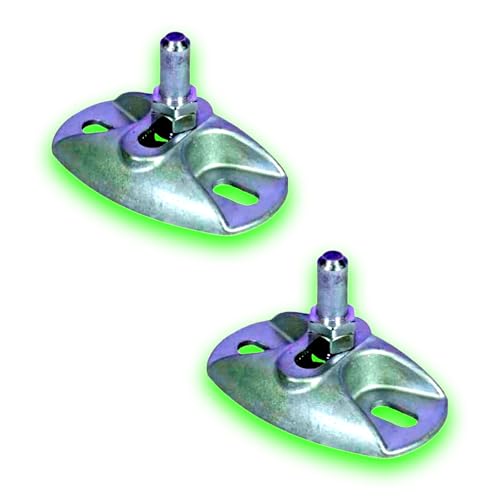 Déco fer Forgé-CRAPAUDINE INOX- A Visser Reglable 98 mm par 58 mm-Porte Portail Portillon Battant-2 Pieces Base CARRÉ pour Tube- Axe Tige haute diam 12 mm-...