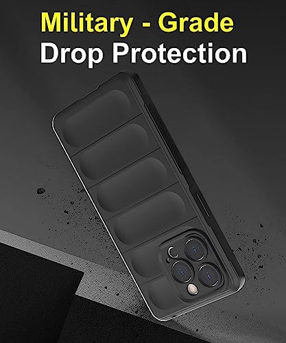 Image of WOW IMAGINE Ultimate Silicon Back Cover Case for Apple iPhone 14 Pro | Military Grade Drop Protection Shockproof Bumper | Anti-Slip Grip | Scratch Proof Micro-Fibre Cloth Inside (Pitch Black)