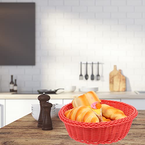 FOMIYES Cesta de Armazenamento de Rattan Cozinha Cesta de Frutas Mão - Bandeja de Armazenamento de P