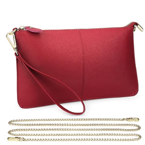Image of Uromee Wristlet Wallet Clutch Purses for Women Genuine Leather Crossbody Bag Handbag with Detachable Shoulder Chain
