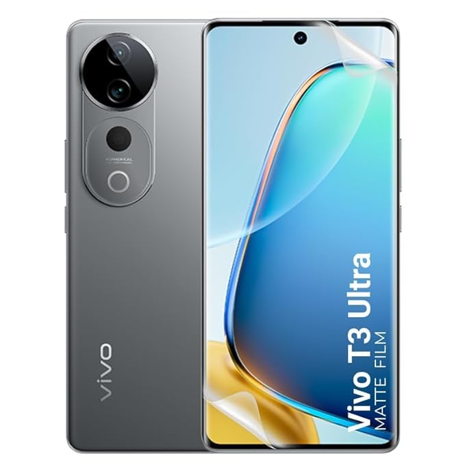 Image of Blacksheep High Sensitivity Hydrogel Screen Protector Compatible with Vivo T3 Ultra 5G Matte Transparent Soft TPU Protective Film [Fingerprint Unlock Compatible] [Clear HD]