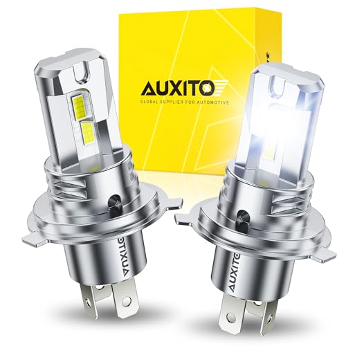 AUXITO H4 LED Bulbs 9003 HB2 Hi/Low Beam, 40,000LM 900% Super Brighter, 6500K Cool White, Plug and Play, Anti-Glare Safe Driving Light, Pack of 2