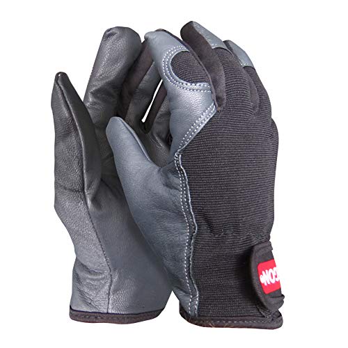 Oregon Gants de Travail en Cuir et Tissu Extensible