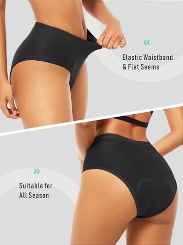 qualidyne Feminino Roupa Íntima Para Ciclismo 4D Acolchoada, Shorts Para Bicicleta, Bermudas Para Mo