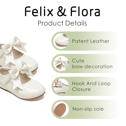 Image of Felix & Flora Toddler Flower Girl Dress Shoes - Baby Girl Ballet Mary Jane Flats for Party School Wedding