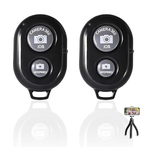2 Pièces Télécommande Bluetooth Selfie sans Fil, d'obturateur Contrôle à Distance sans Fil pour Smartphones, Compatible iOS et Android, Idéal pour Photos...