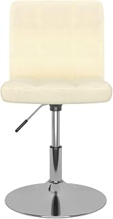 Sillas de sala de estar,Silla de comedor giratoria tela crema para comedor, sala de estar, cocina, dormitorio