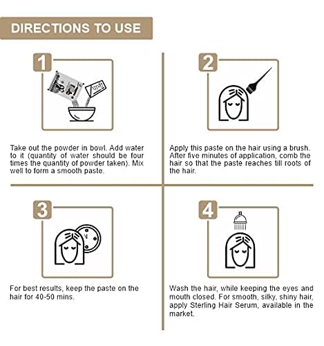 Sterling Naturals Hair Colour for Women, Henna Mehndi for Hair Dye, Natural Hair Colour Without Chemical and Ammonia-Free, Pack of 6, M1 Natural Black