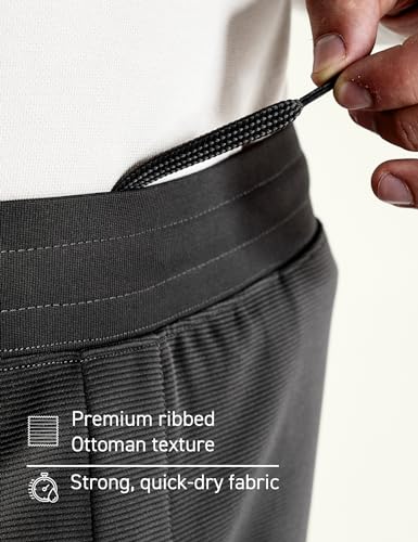 Image of DaMENSCH Textured Shorts, Microfiber Running Shorts for Men, Quick Dry Gym Shorts Mens Workout, Hidden Pocket with Zipper Sports Shorts for Man