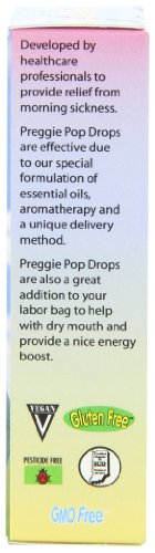 Organic Preggie Drops | 12 Drops Each | Morning Sickness & Nausea Relief during pregnancy | Safe for pregnant Mom & Baby | Gluten Free | 4 Flavors: Lemon, Raspberry, Tangerine & Green Apple