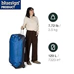 Osprey Transporter 120L Wheeled Travel Duffel Bag - Extra Large Lightweight Rolling Suitcase for Men and Women, Blue Flame/Nocturnal Blue - Image 2