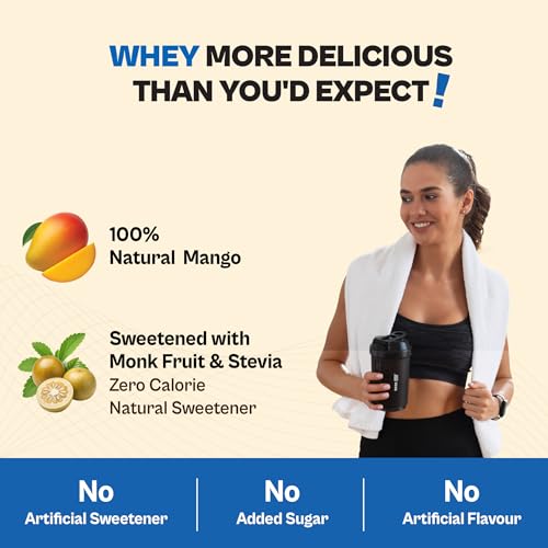 Image of Tata 1mg Ultra Clean Whey Protein Isolate + Concentrate - Natural Mango 1kg | 24g Protein, 5.6g BCAA & 30B CFU Probiotics-28 Sachets