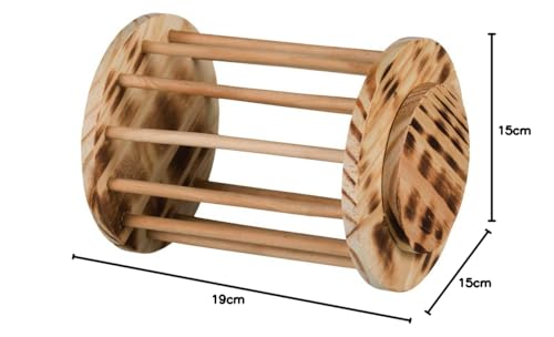 TRIXIE Hay Rack Roll, wood-coloured, 19 cm L x 15 cm W x 15 cm H - Image 3