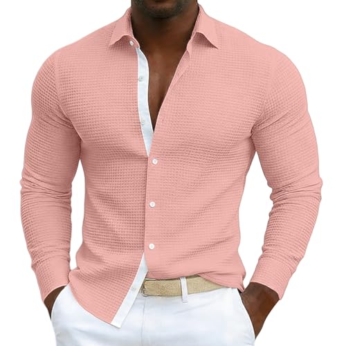 Chemise boutonnée gaufrée CHUNOTU la texture moderne des hauts de travail légers