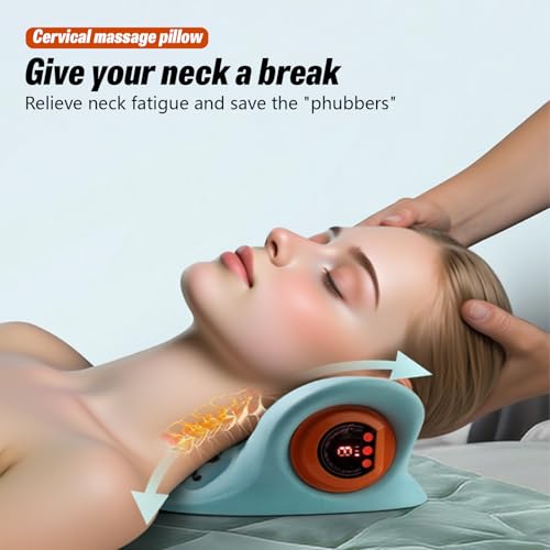 Neck Massager,Rechargeable Portable Neck Massager,3-in-1 Shiatsu Neck and Back Massager with Heat,3 Adjustable Modes with Remote Control, 26° Angle Cervical Traction Device for Back, Shoulder
