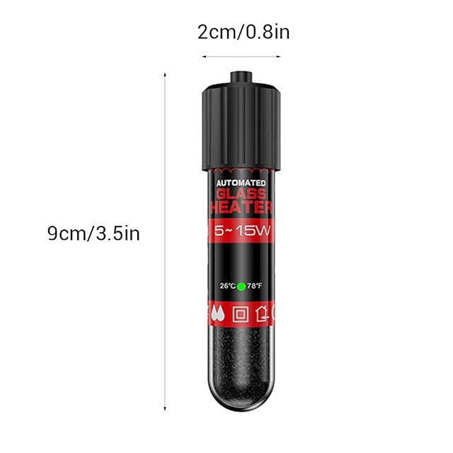 Foto 2 de 7 de MiOYOOW Calentador para acuario, 5/10/15 W Calefacción sumergible con IP68 impermeable, 26 ℃/78 ℉ USB…