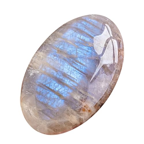 Piedra De Pulgar De Piedra Lunar - Cabujón Ovalado De 5-6 Cm, Liso Natural Hecho A Mano, Gema íris Multiusos Herramienta De Curación De Energía Joyería | Hacer Que El Suministro S