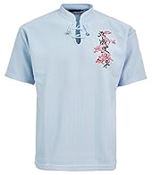 Mens Dragon Logo Top Short Sleeves Lace Fastening Design On The Neck Comfortable Fit
