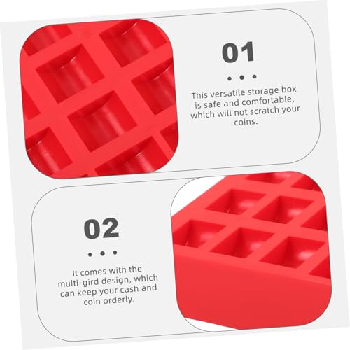 Organizador para monedas plástico 2 piezas rojo miniatura 5