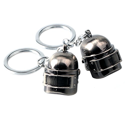 Playerunknowns Battlegrounds PUBG Level Aluminiumlegierung 3D DREI Helme Schlüsselanhänger Kleines Geschenk