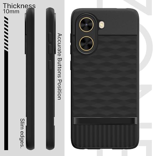 Image of Shockproof Case for Poco C71 4G / Redmi A5 4G | Full Camera Protection | TPU Flexible Back Cover for Poco C71 4G / Redmi A5 4G (Matte Black)
