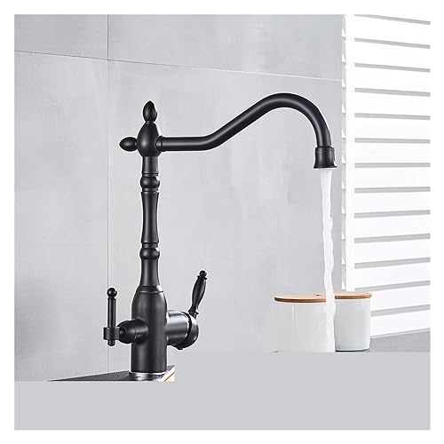 Robinet de cuisine avec filtre et douchette extractible ZH1YFD laiton antique