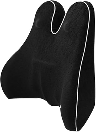 Almohada de apoyo lumbar con espuma viscoelástica, cojín de espalda de malla transpirable para aliviar el dolor de espalda para computadora, silla