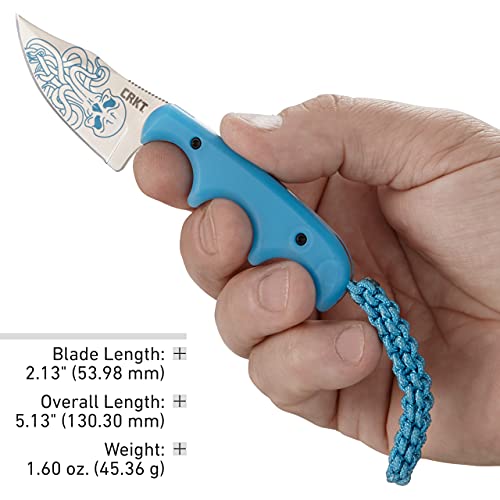 Crkt Minimalist Bowie Edc Knife: Compact Everyday Carry Fixed Blade, Folts Utility Knife With Satin Finish, Cthulhu Artwork, Glow-In-The-Dark Handle And Sheath 2387O #TOP5