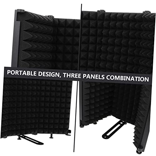 Mikinona 1pc Protector de Micrófono Plegable Portátil con Filtro Pop y Reducción de Ruido para Grabación y Transmisión en Vivo Negro miniatura 2