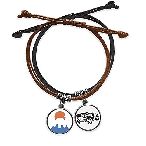 Bracelet cuir minibus Les Japonais chaîne solide cordon anti-usure