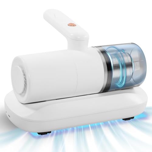 Mite Remover Foldable Mattress Vacuum Bed Vacuum Cleaner with 16Kpa Suction HEPA Filter UV-C Light & Pulsation Pad 500W Deep Cleaner Effectively Clean Up Bed Mattresses Sofa