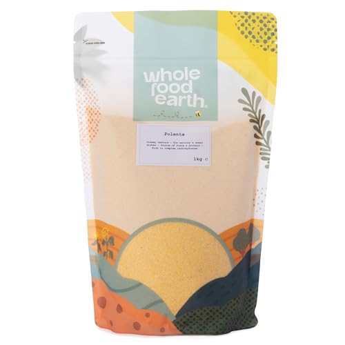 Wholefood Earth Polenta Maismehl - Gentechnikfrei - Vegan - Milchfrei - Ohne Zuckerzusatz - 1 kg