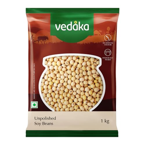 Image of Amazon Brand - Vedaka Premium Unpolished Soybeanv| 1 Kg | Soya Beans