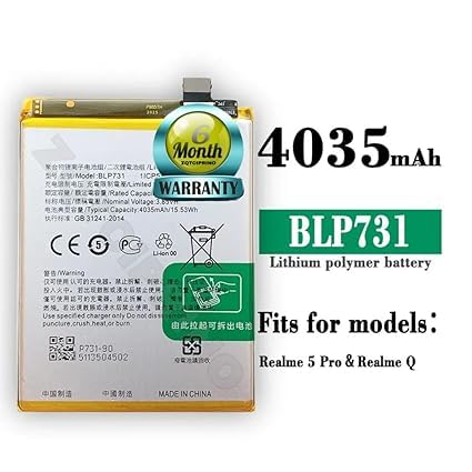 Image of Original BLP731 Battery for Realme 5 Pro Battery with 6 Month Warranty ****(N256)