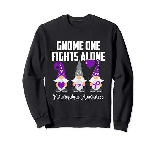 Gnome One Fights Alone Fibromyalgia Awareness Cute Sudadera