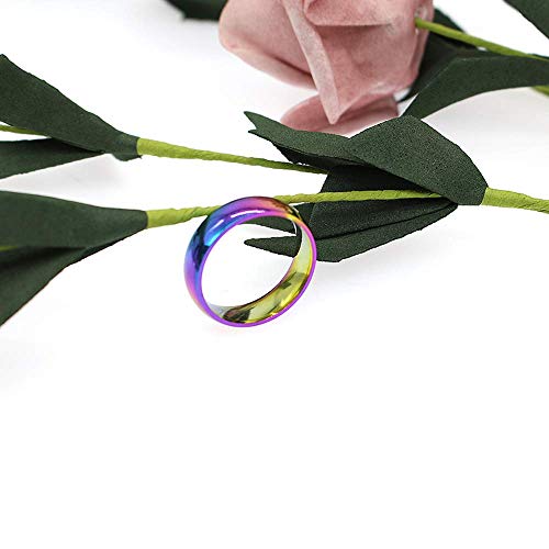 HSQYJ Rainbow Wedding Bands Stainless Steel Classic 6mm True Love Gay Lesbian Wedding Engagement Promise Band Rings Unisex Comfort Fit3