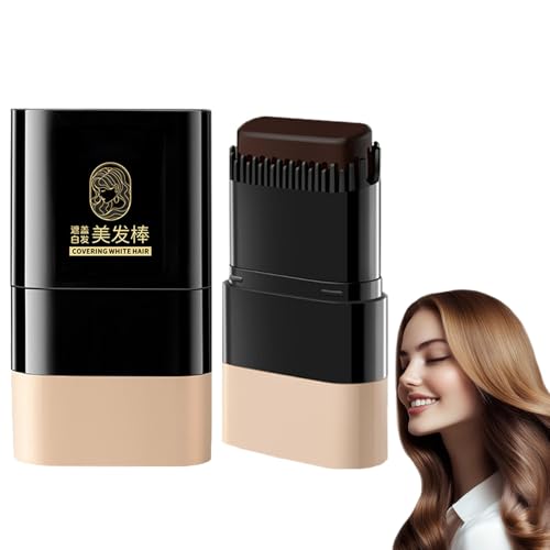 Coloration instantanée avec peigne intégré, retouche racines châtain foncé, teinture temporaire, correcteur de cheveux blancs, peigne de coloration portable, retouche 2 en 1 (dark brown #03)