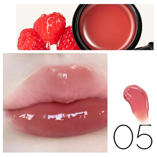 ChongTai 1 PC Macaron Canned Lip Essence High Glossy Lip Jelly, Mirror Effect Lip Glaze Mirror Effect Lip Balm, Moisturizing & Plump Lip Gloss (L05, 6g)