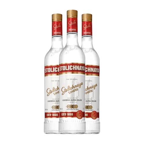 Vodka Stolichnaya Botella Medium 50 cl (Caja de 3 Botella Medium de 50 cl)